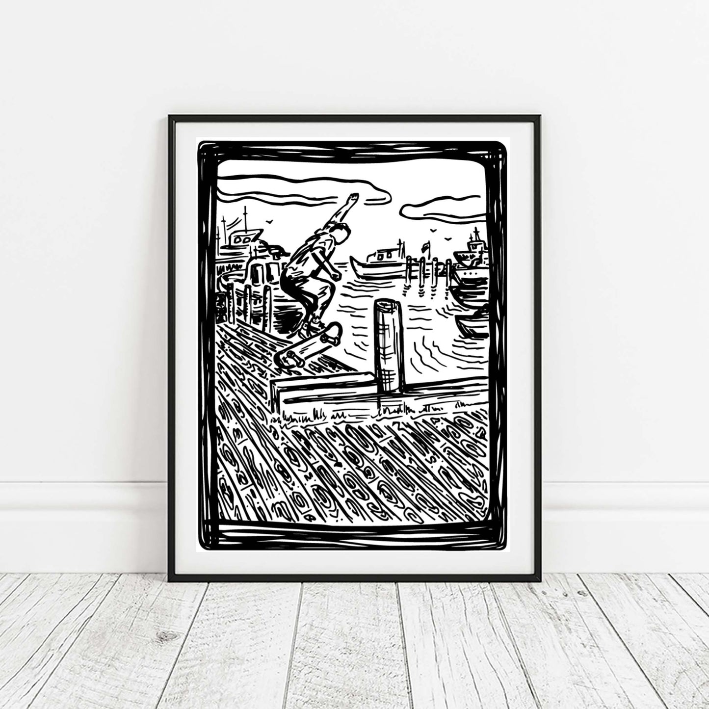 Montauk Dock Ollie Skate Print