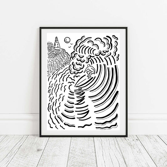 Montauk Lighthouse Surf Print