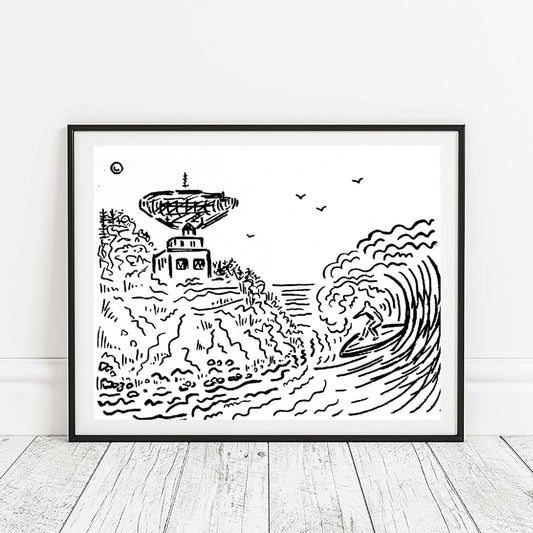 Radar Waves Surf Print