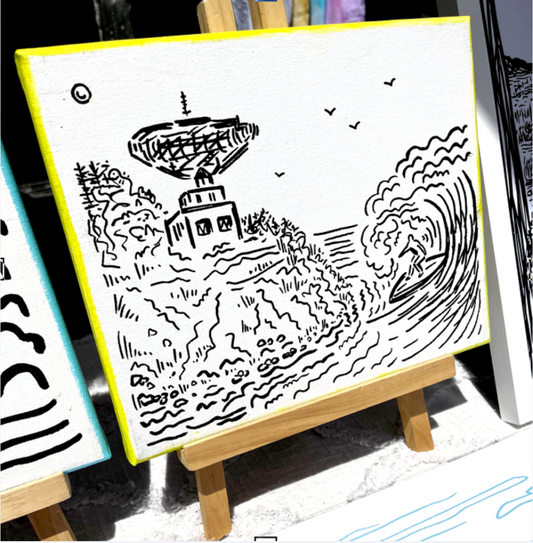 "Radar Surfer" Small Painting